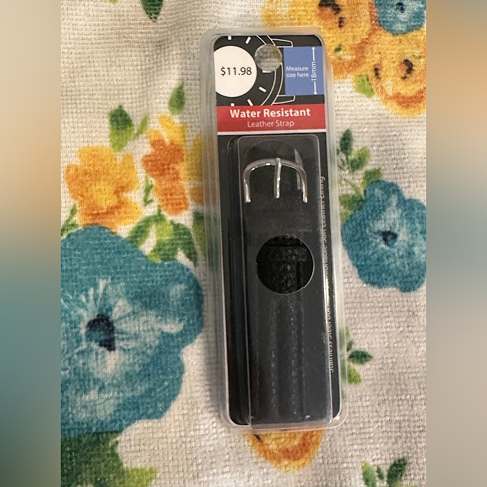 iPhone Watch Band Black Faux Leather Water Resistant